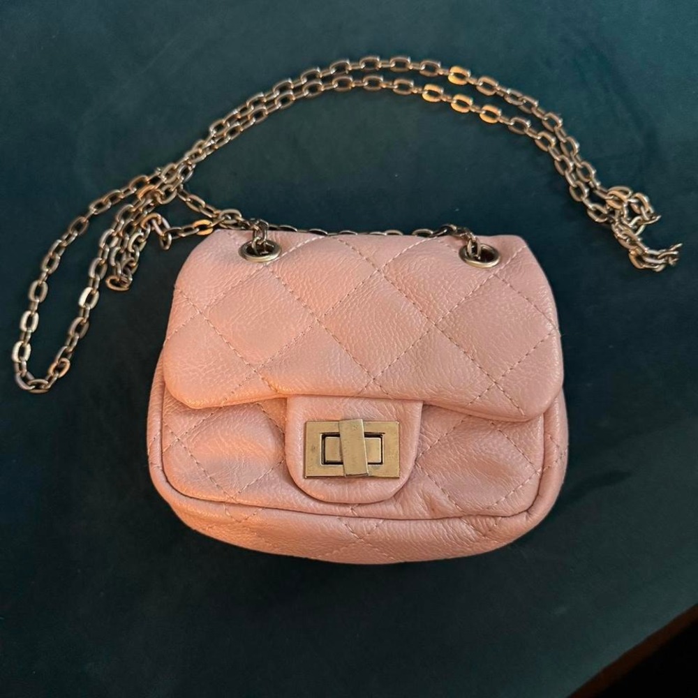 Mae Li Rose Mini Pink Quilted Purse | Girls Crossbody‎ Bag